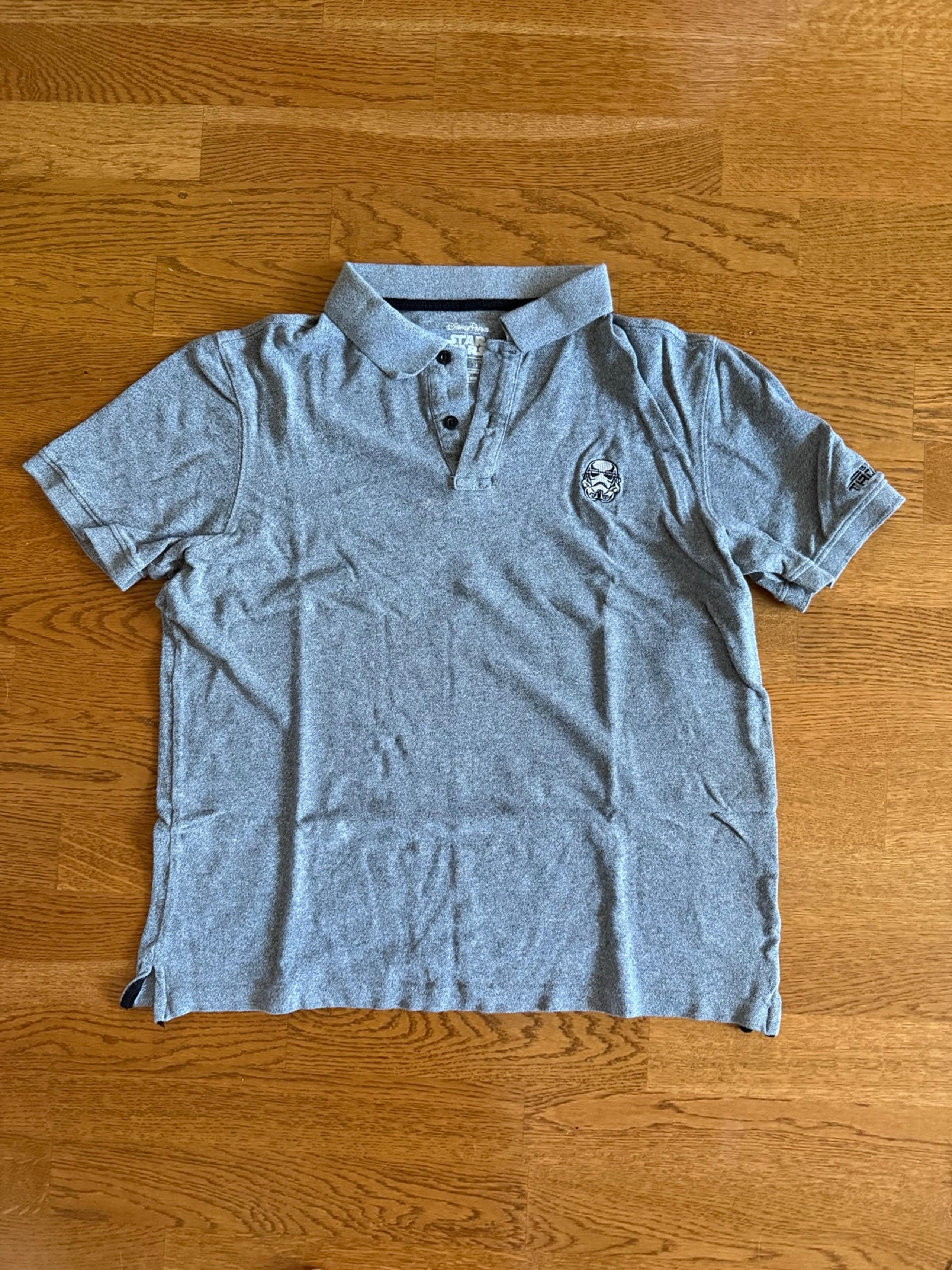 Disney Parks Star Wars Polo Shirt Mens Gray Storm Trooper Embroidered Logo M