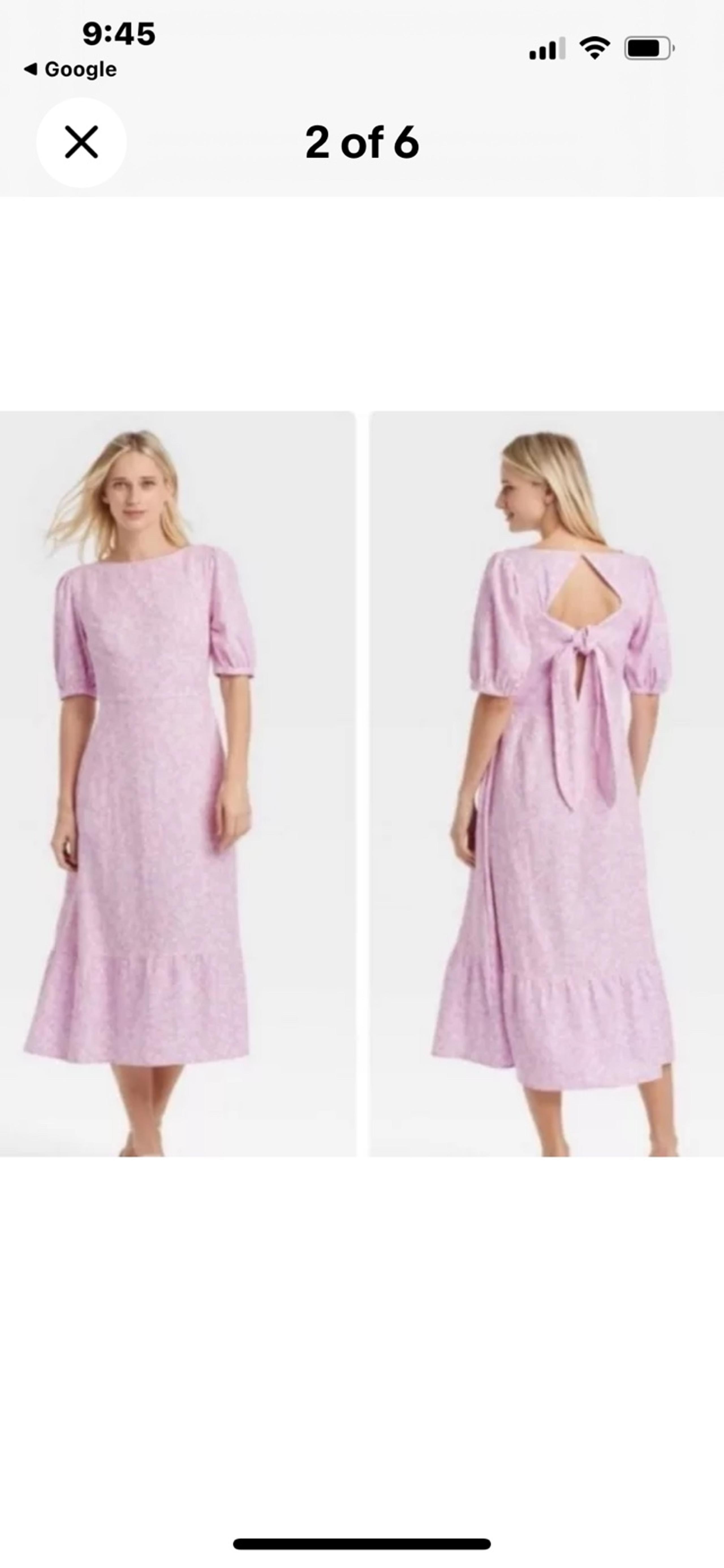 Who What Wear Peony Purple Floral Half Sleeve Tie Back Linen Blend Dress Size S