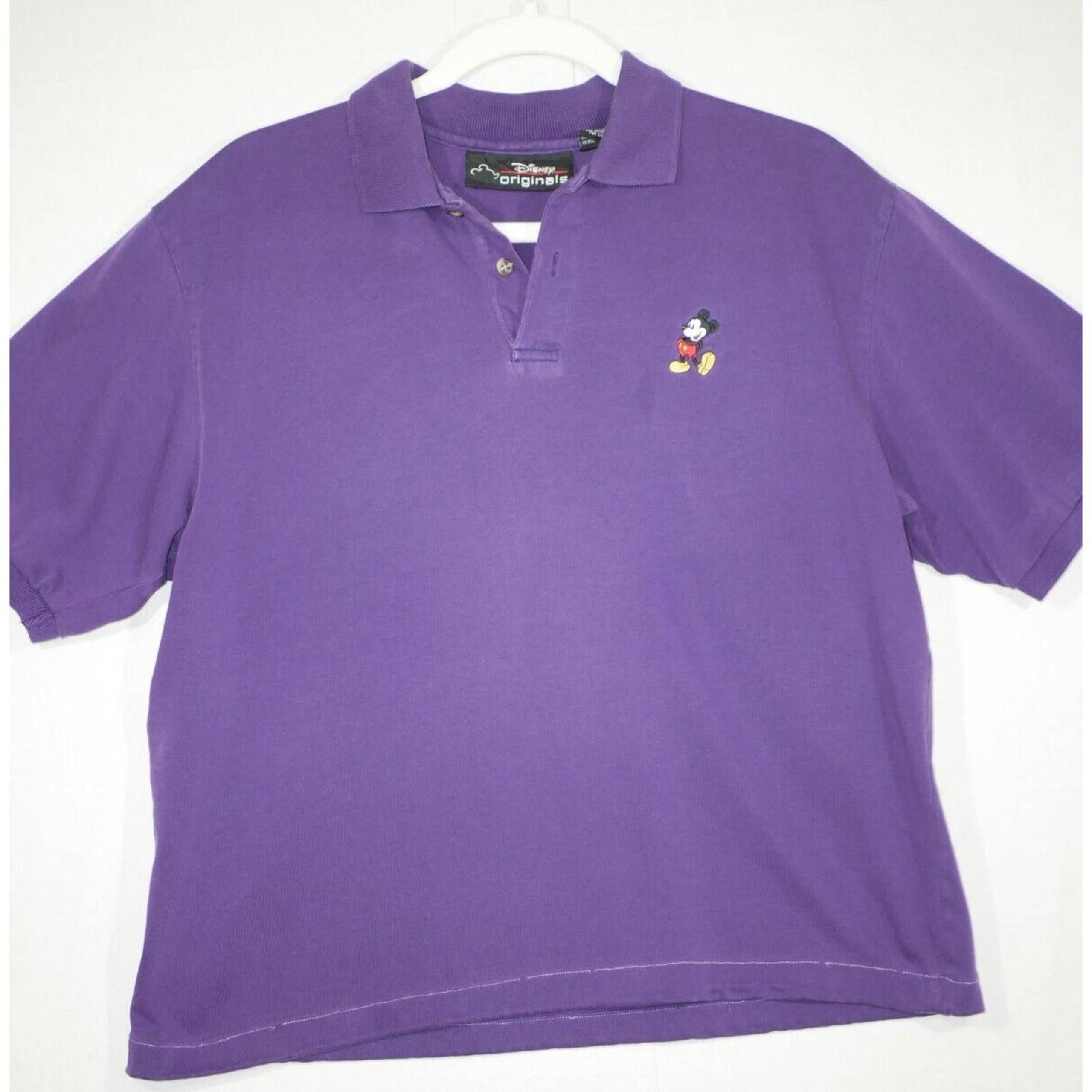 Disney Originals Polo Shirt Womens Mickey Mouse Embroidered Purple Size Medium