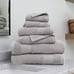 100% Cotton Bath Towel Set - 6 Piece Set, White, Light Gray, Light Blue, Navy