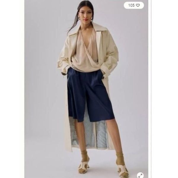 Anthropologies Hutch Blue Pleated Utility Shorts NWT Size M