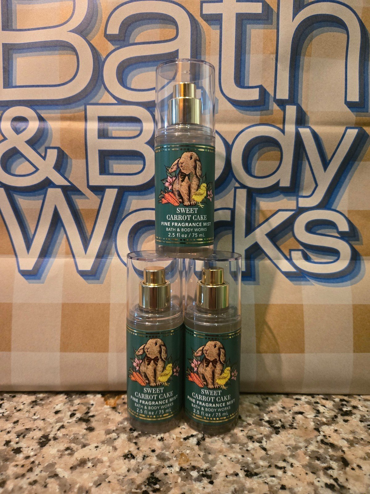 Bath & Body Works 3 Sweet Carrot Cake Fine Fragrance Mists