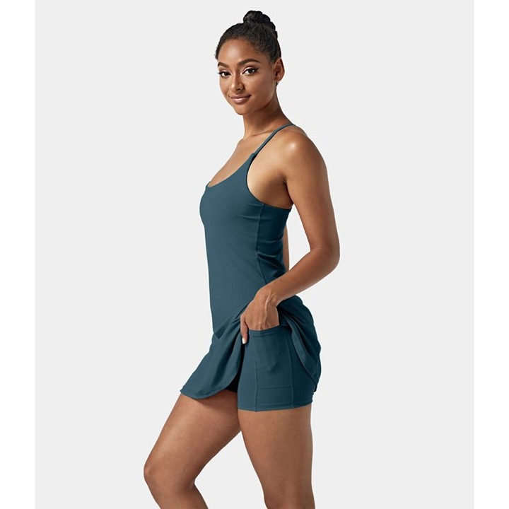 Halara Everyday Cloudful Air 2-in-1 Cool Touch Dress-Euphoria Air Blue S