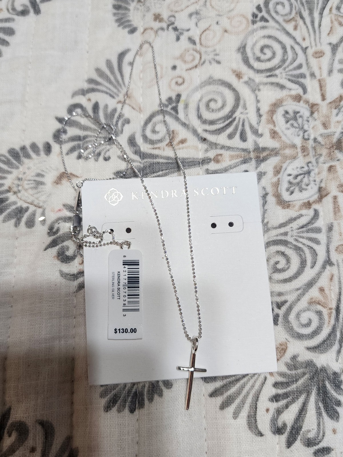 Kendra scott sterling silver cross necklace