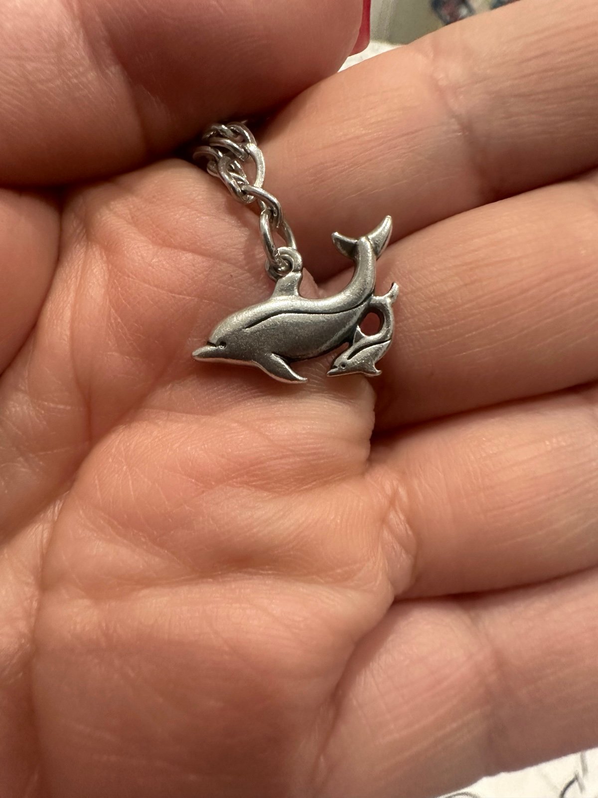 James Avery dolphin & baby dolphin