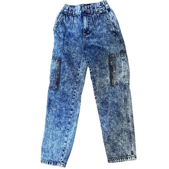 BDG Urban Outfitters Acid Washed Jeans Tapered High Rise SZ XS