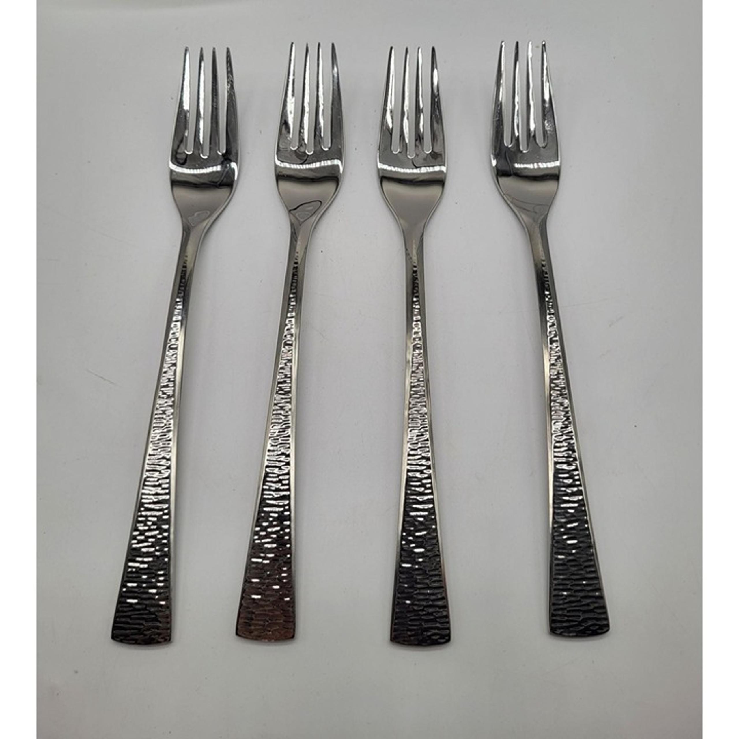 Gorham Biscayne Stainless Steel Dinner Forks Set of 4 18/10 Vietnam Hammered