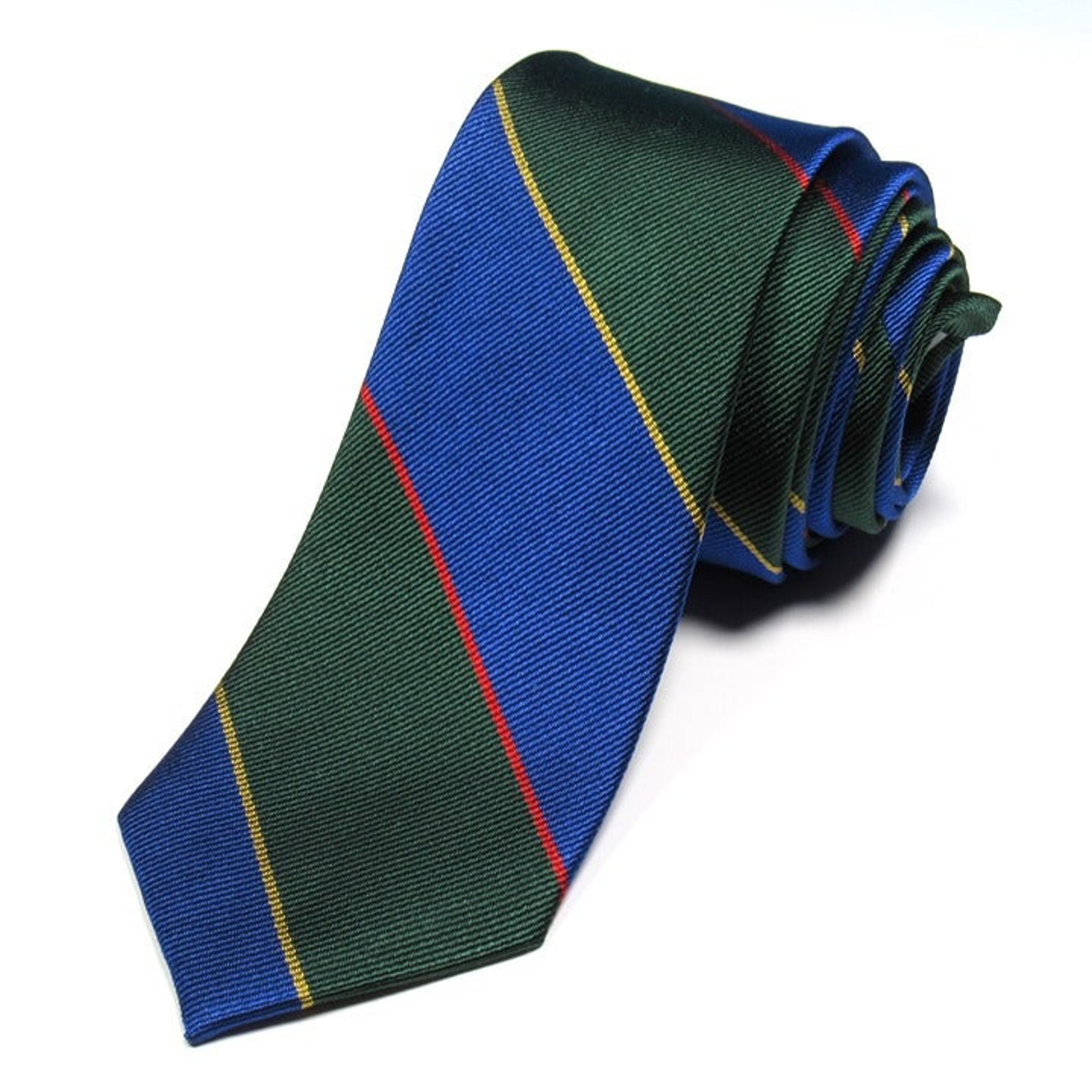 J.Crew Men's Skinny Club Tie Diagonal Stripe 100% Silk Twill Blue Multicolor