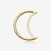 Pure24K Implant Grade Titanium Gem Lined Crescent Moon Seamless Clicker Ring