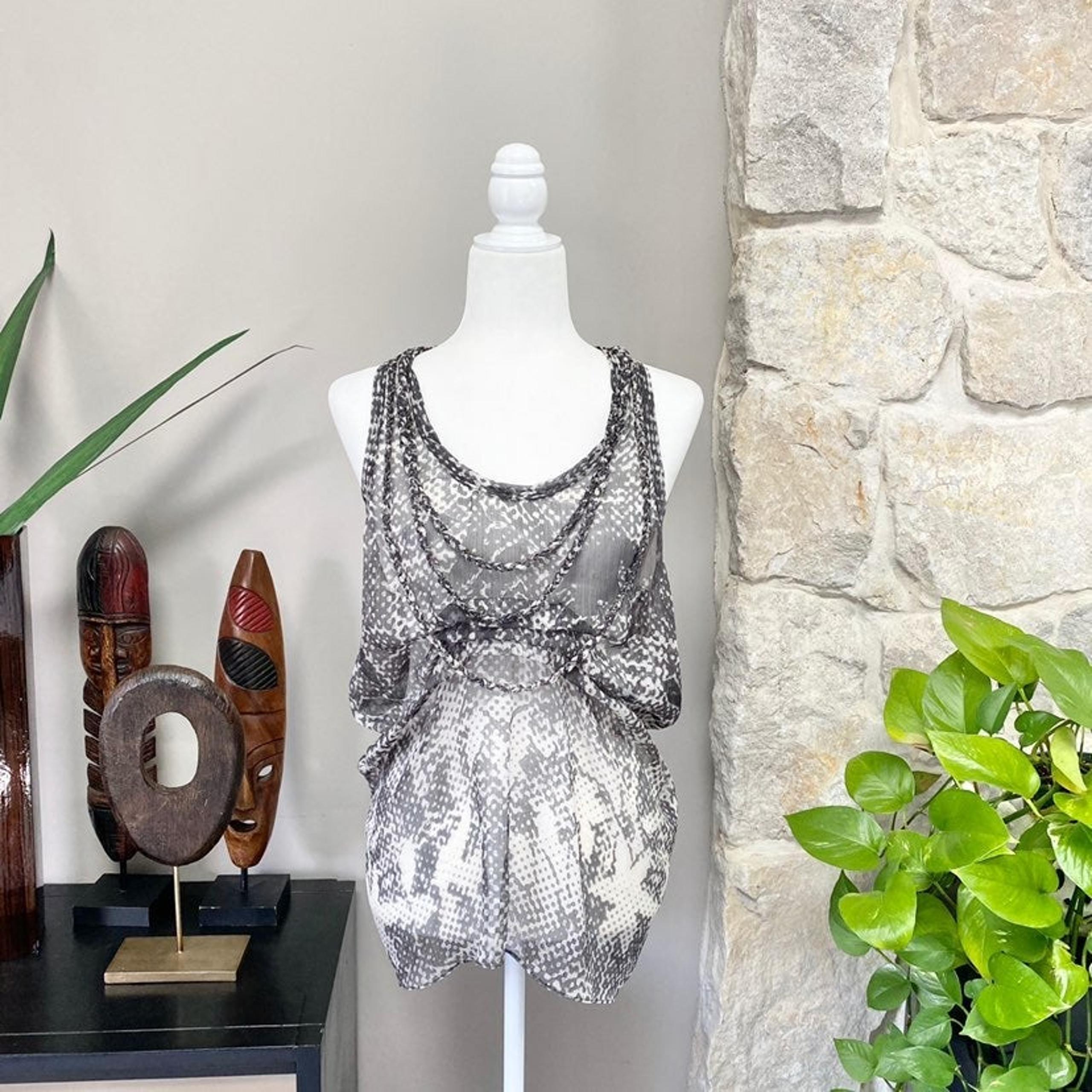 Python Print Sheer Boho Festival Tank XS
