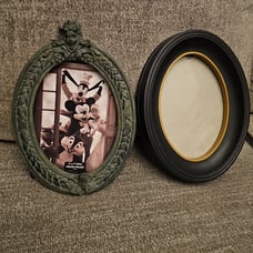 Disneyland oval frame haunted Mansion and Disney black and gold 5x7 set of 2