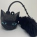 Preowned Rare Bath & Body Works Glittery Black Cat Pocketbac Holder Silicone