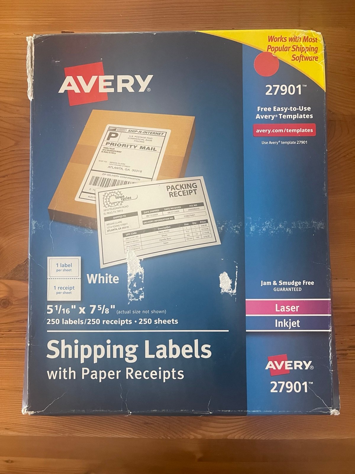 Avery Shipping Labels with Reciepts 27901 New