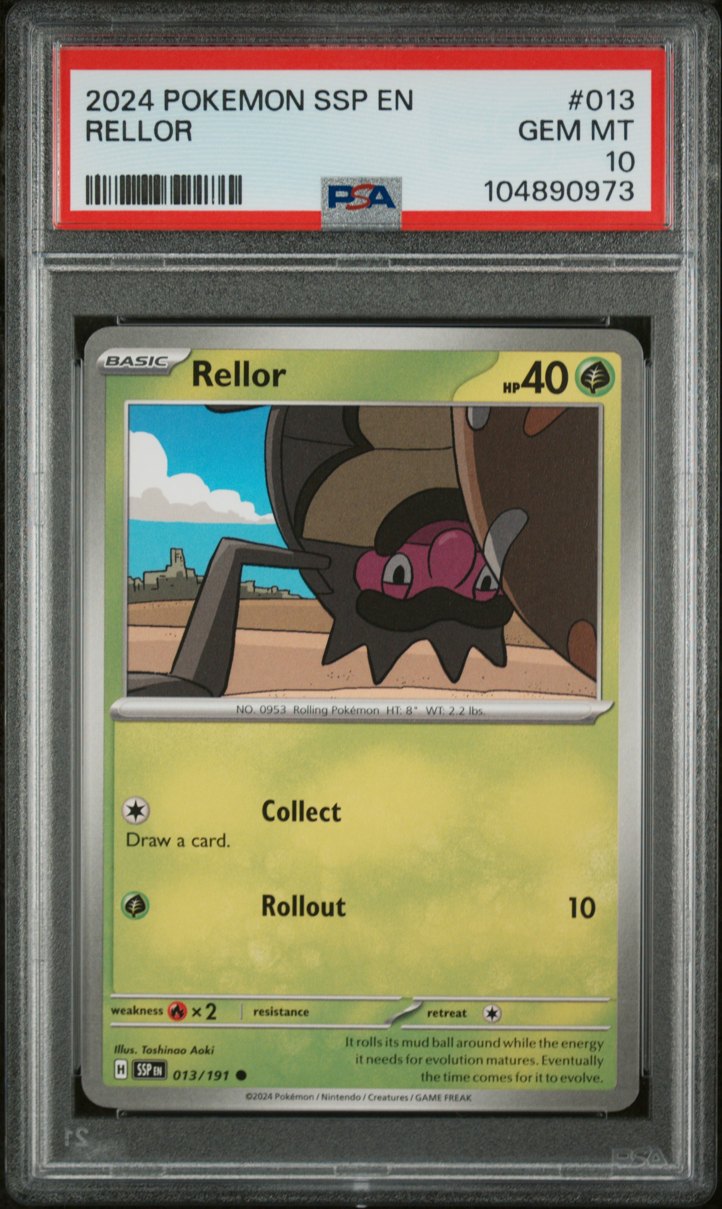 PSA 10 - 2024 POKEMON SSP EN-SURGING SPARKS 013 RELLOR | POP 1