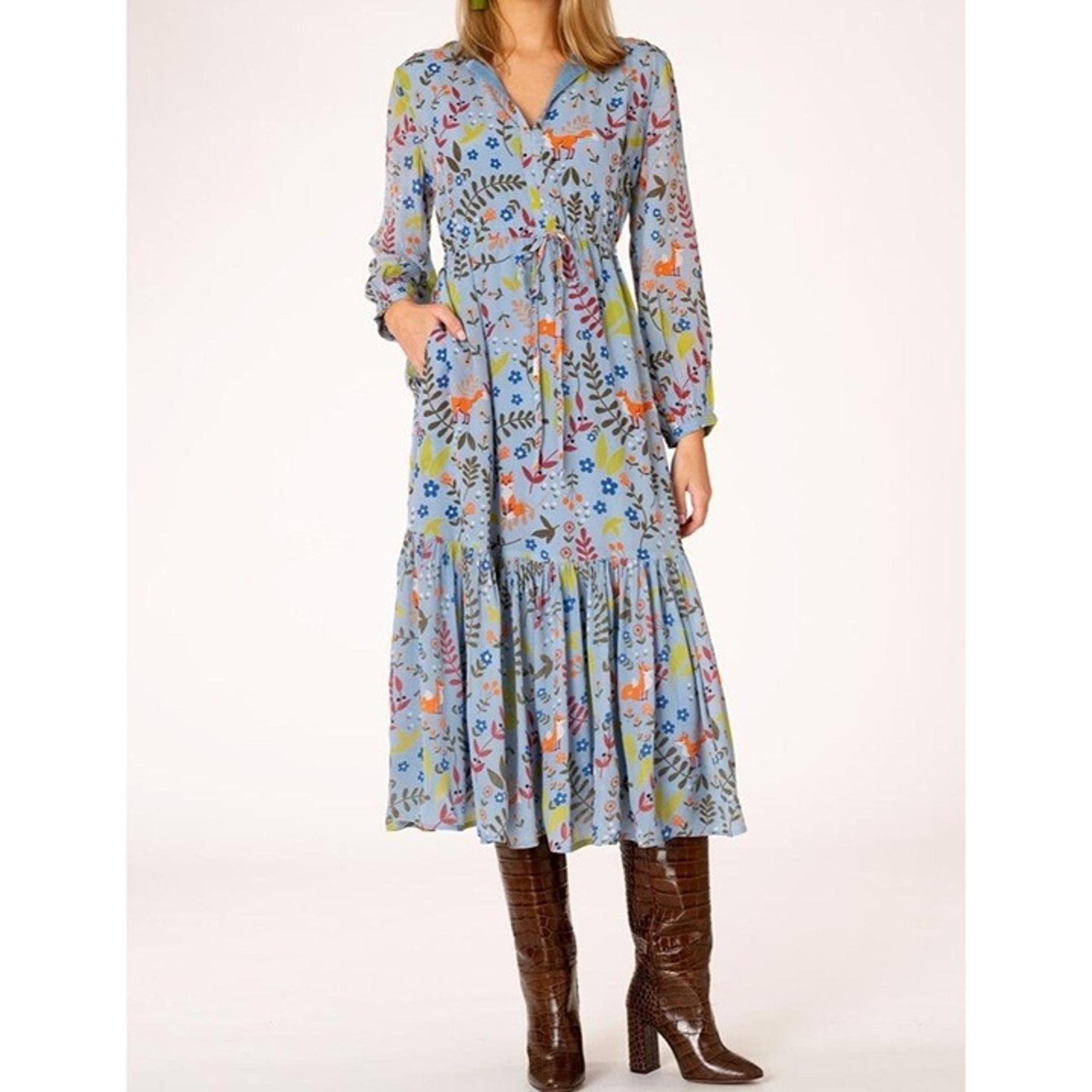 Olivia James The Label Women's Lydia Floral Blue Dress in Dusk Foxes Size medium