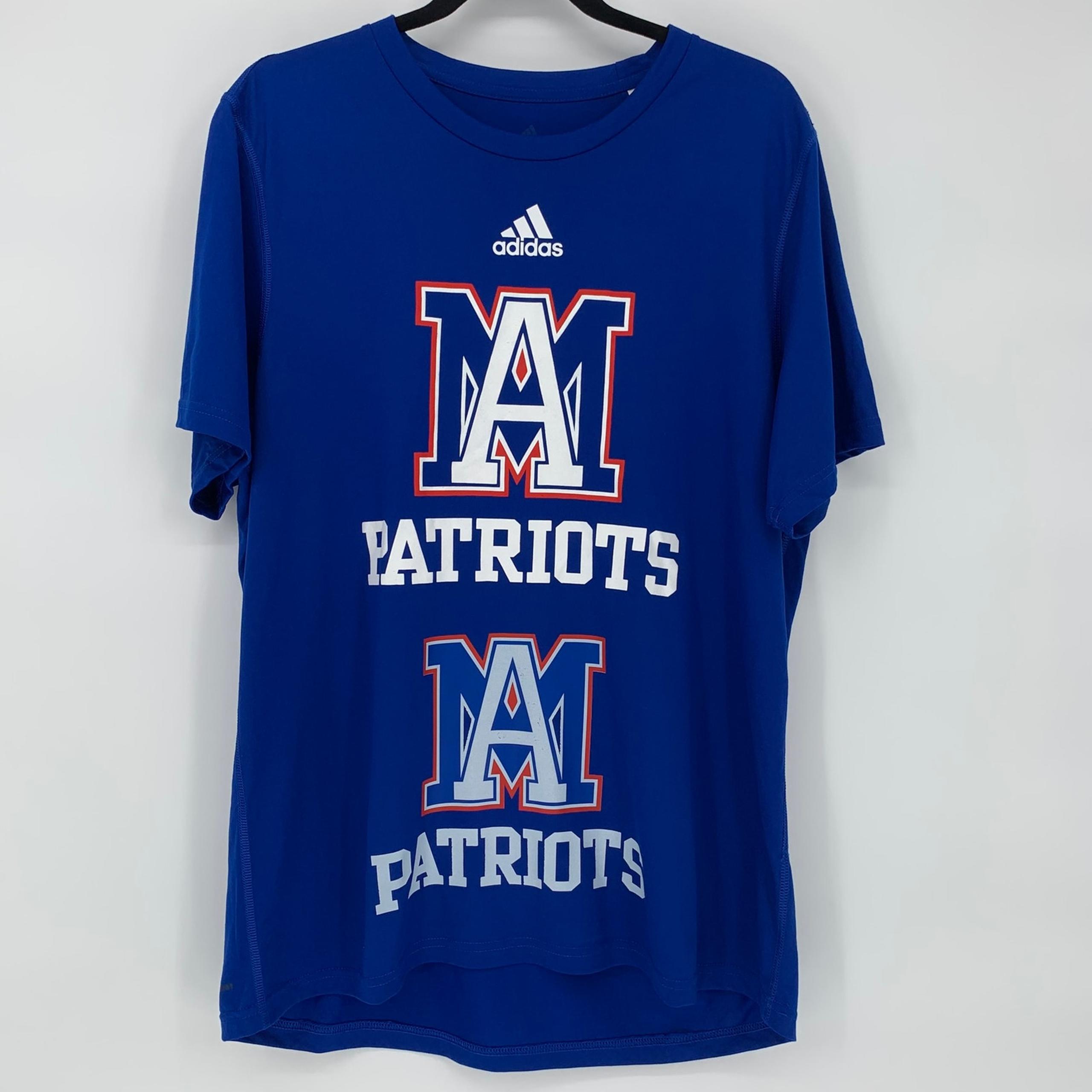 Patriots Adidas Creator Tee Shirt Men's Large Blue White Aeroready Wicking NEW