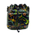 Patricia Nash Navy Blue Birds of Paradise Convertible Drawstring Bucket Bag