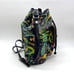 Patricia Nash Navy Blue Birds of Paradise Convertible Drawstring Bucket Bag