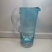 Vintage Krosno Handcrafted Glass Crystal Pitcher / Vase Blue About 9.75” H