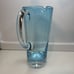 Vintage Krosno Handcrafted Glass Crystal Pitcher / Vase Blue About 9.75” H