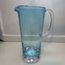 Vintage Krosno Handcrafted Glass Crystal Pitcher / Vase Blue About 9.75” H
