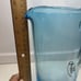 Vintage Krosno Handcrafted Glass Crystal Pitcher / Vase Blue About 9.75” H
