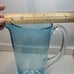 Vintage Krosno Handcrafted Glass Crystal Pitcher / Vase Blue About 9.75” H