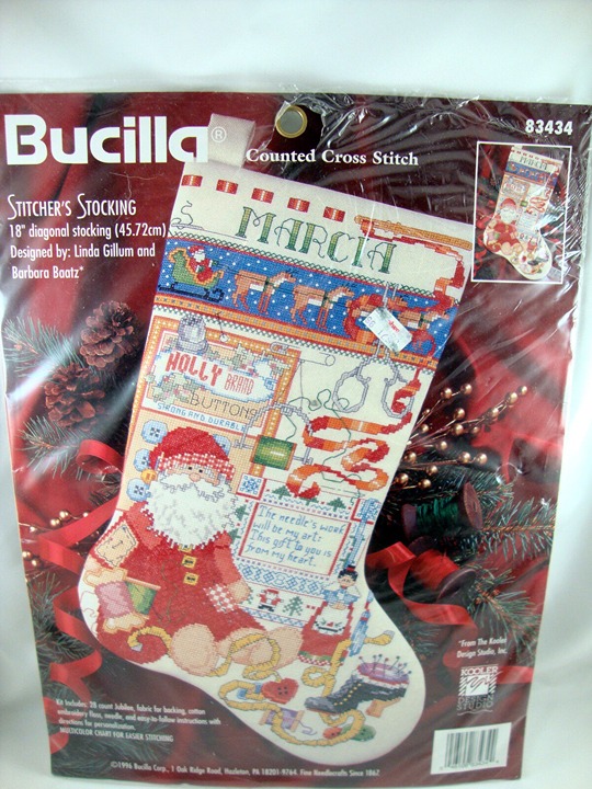 Santa Claus Stitcher's Stocking Counted Cross Stitch Embroidery 83434 Christmas