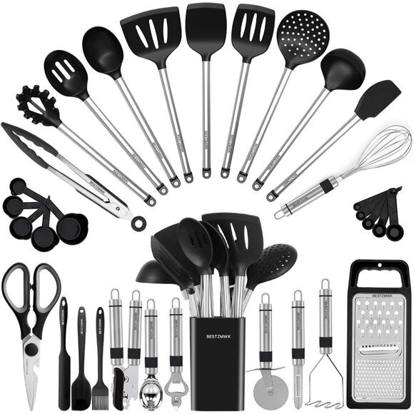 33-Piece Silicone Kitchen Utensil Set Nonstick Cookware Tools Spatulas & More
