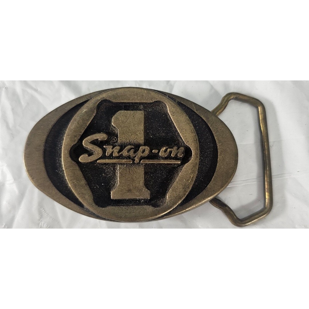 Vintage SNAP-ON Belt Buckle Snap-On Tools Brass