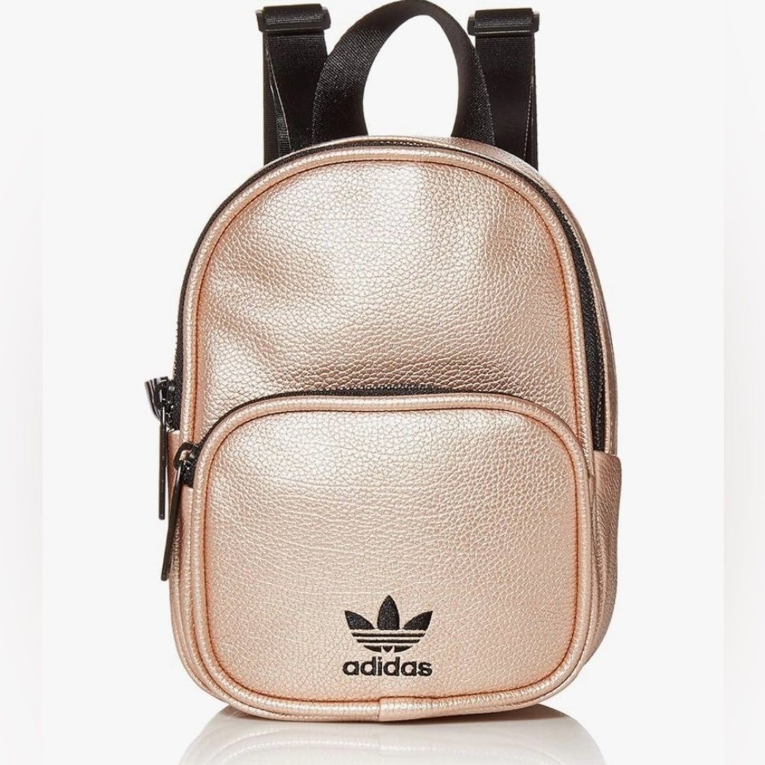 adidas Originals Women's Mini PU Leather Backpack, Rose Gold/Black, ONE SIZE