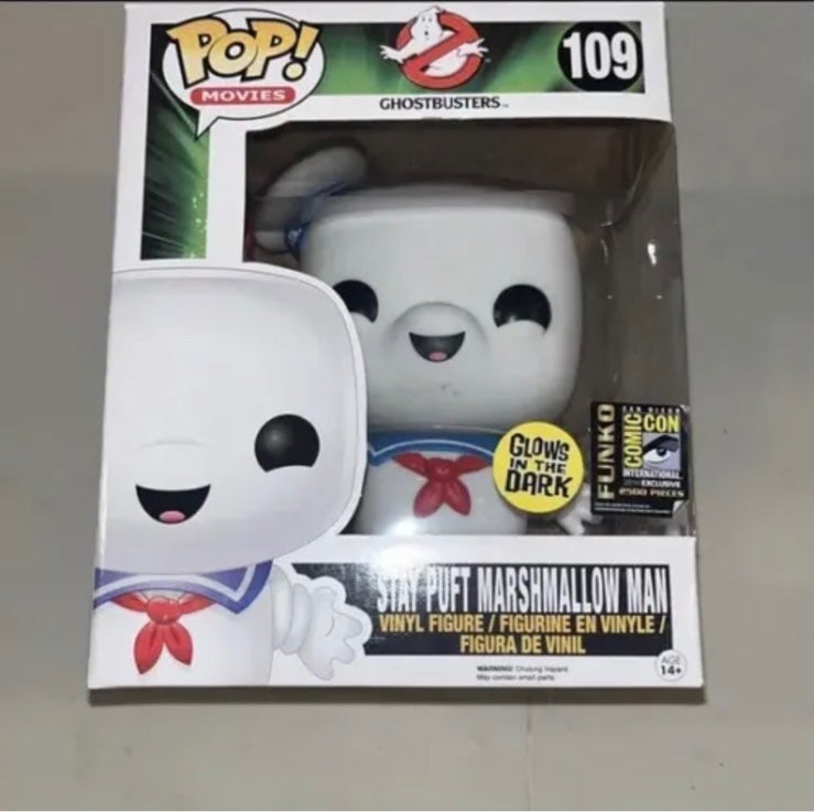 Funko Pop Stay Puft Marshmallow Man Ghostbusters 6 GITD GLOW #109 SDCC 2014