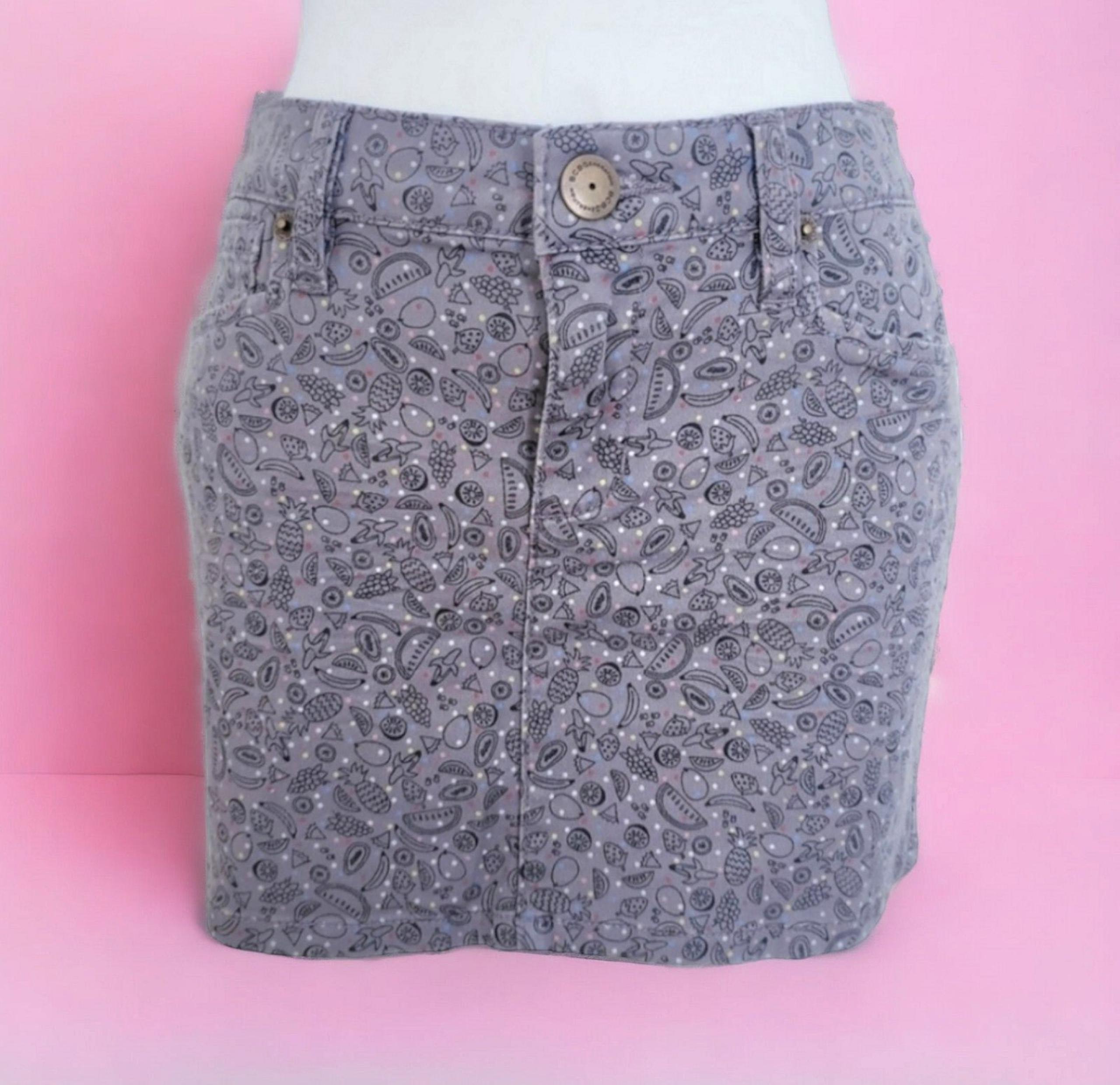 Gray Denim Skirt for Women Jean Skirt, BCBG Skirt, Fall Skirt Mini
