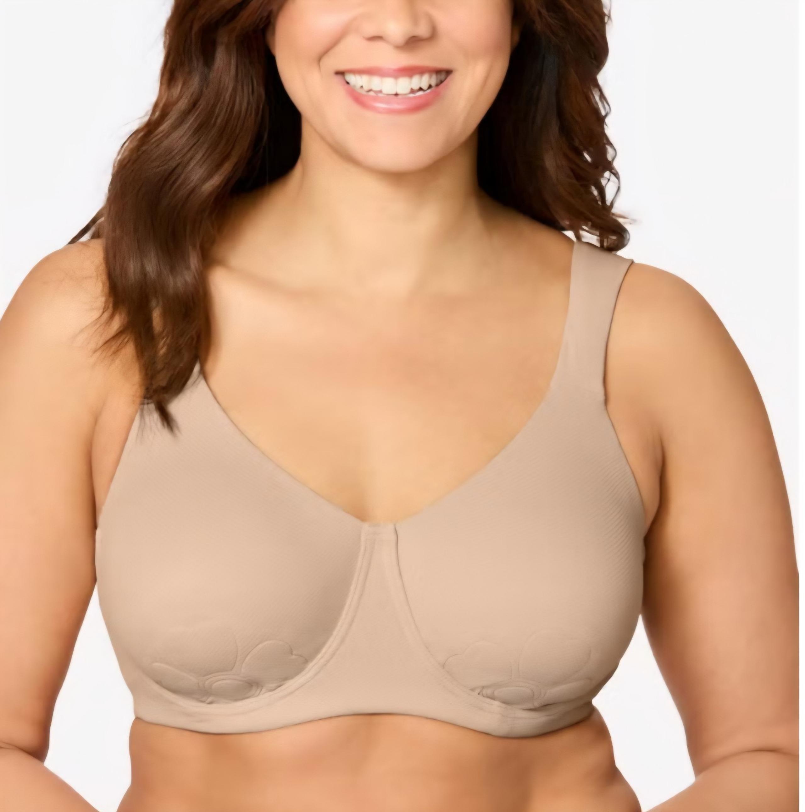 COMFORT CHOICE 48D Petal Boost Bra Nude Full Coverage Underwire Convertible NWT