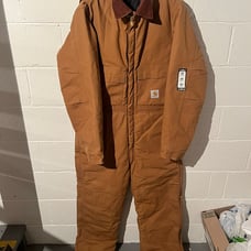 NWT Carhartt Mens Loose Fit Washed Duck Insulated Coverall, Carhartt Brown, XXL