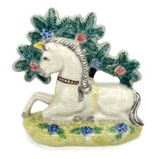 Vintage Staffordshire England Unicorn Horse Figurine Hand Painted