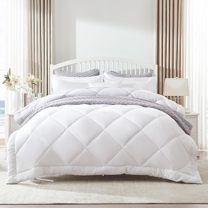 SLEEP ZONE Reversible Queen Size Cooling Comforter, Soft Breathable Bedding Down