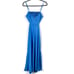 ALC Blakely Satin Maxi Dress Blue Side Cutouts Smocked Sleeveless Sz 6