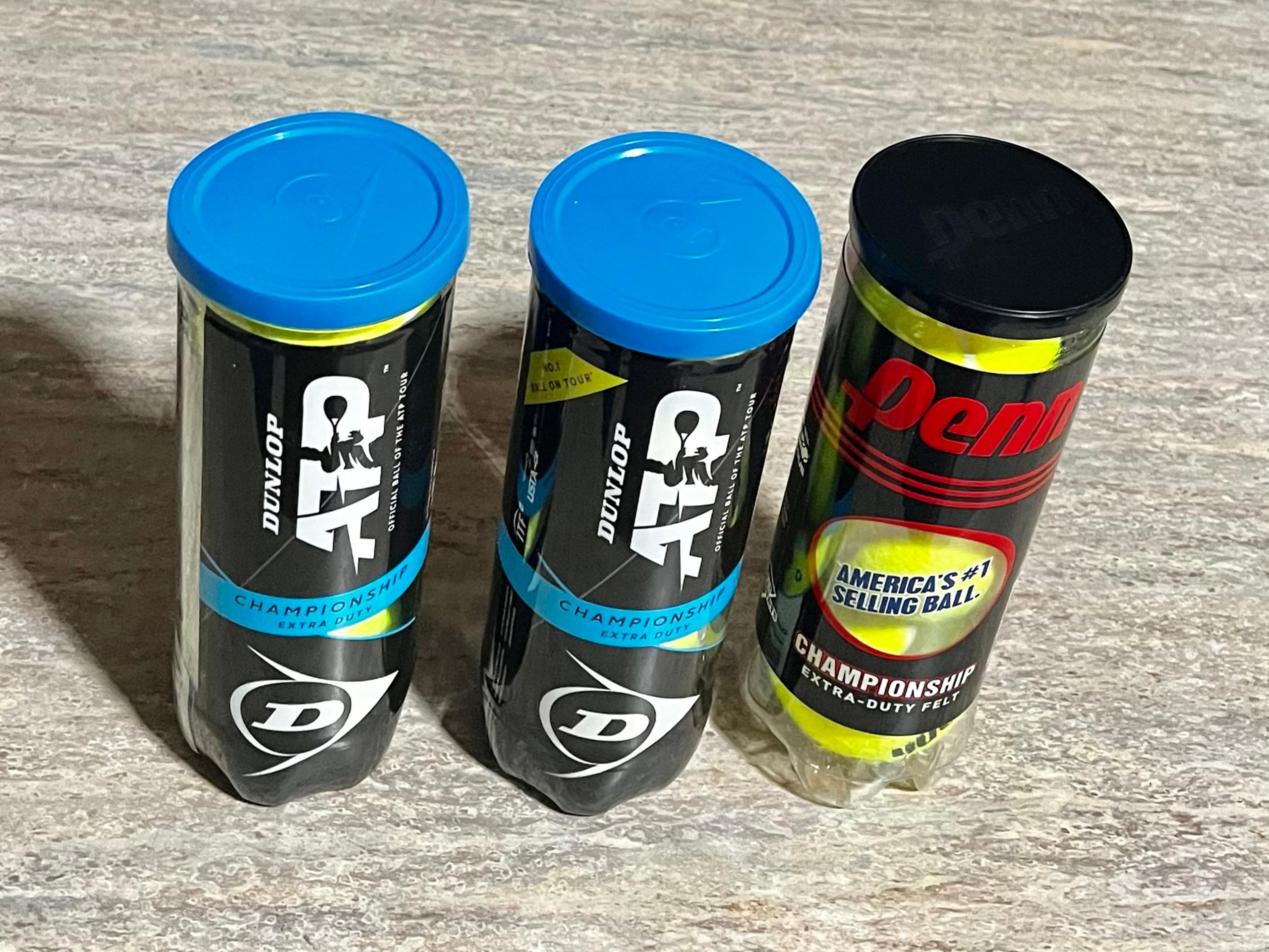 New 3-Dunlop and Penn tennis balls set