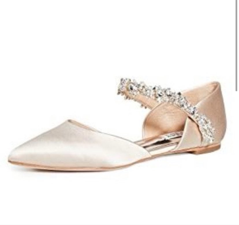 Badgley Mischka Satin Point Toe Embellis