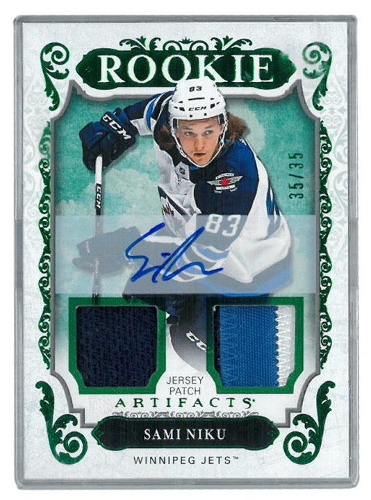 Sami Niku Autographed Rookie Jersey Patch Card #175- 35/35 MINT!