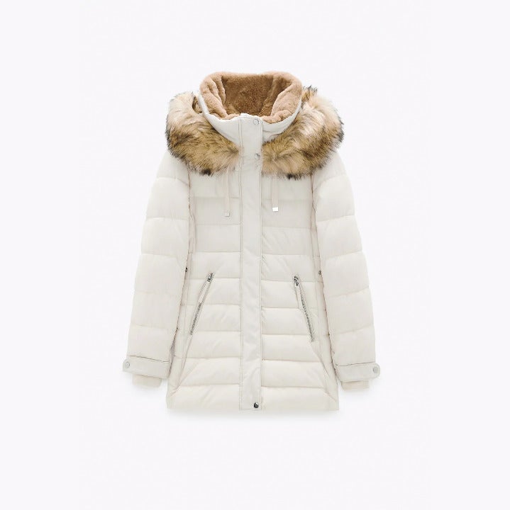 zara white puffer coat