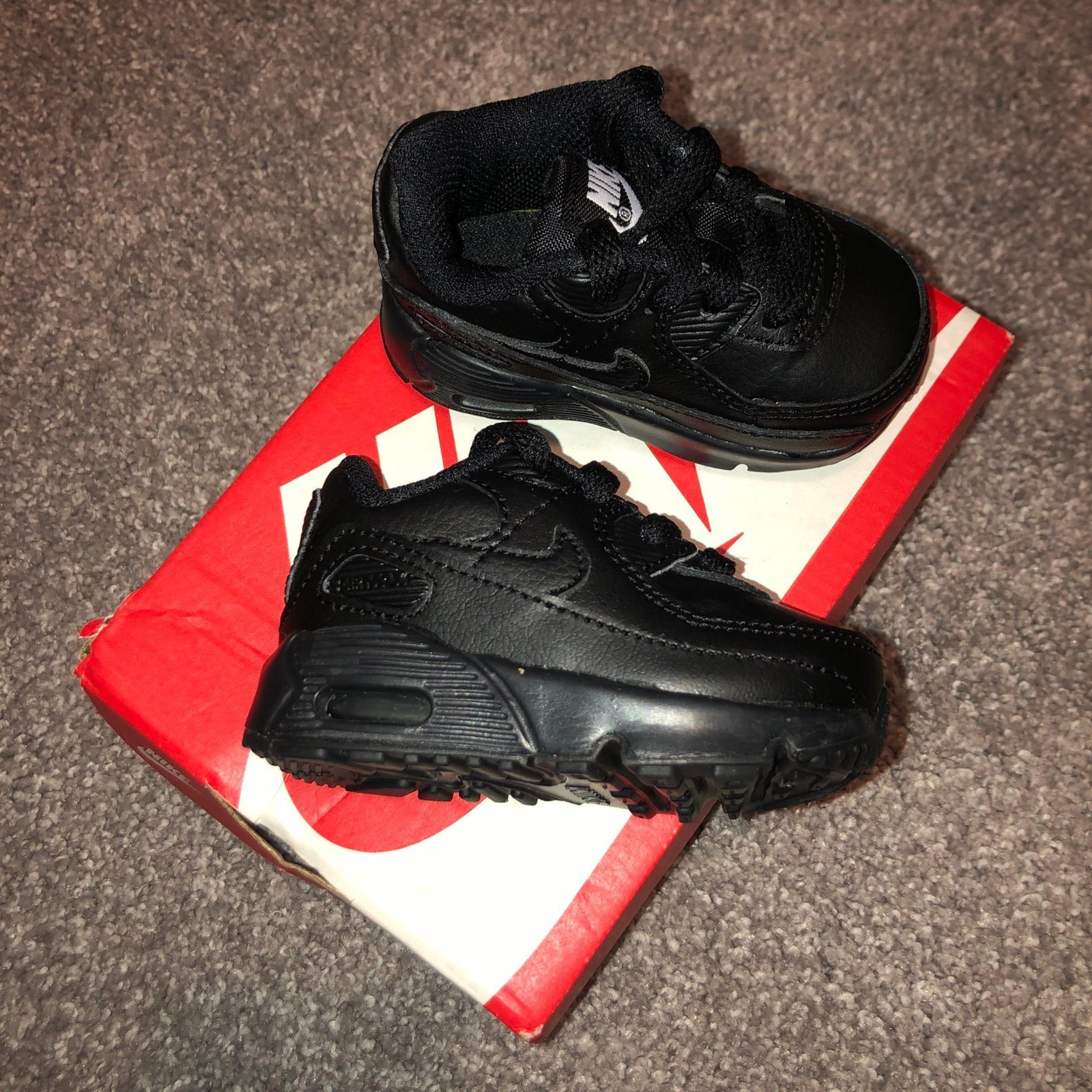Nike Air Max 90 LTR size 2C Black Infant Baby Crib