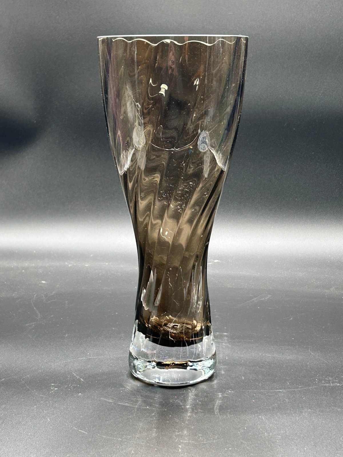 Art glass Vase smoky brown