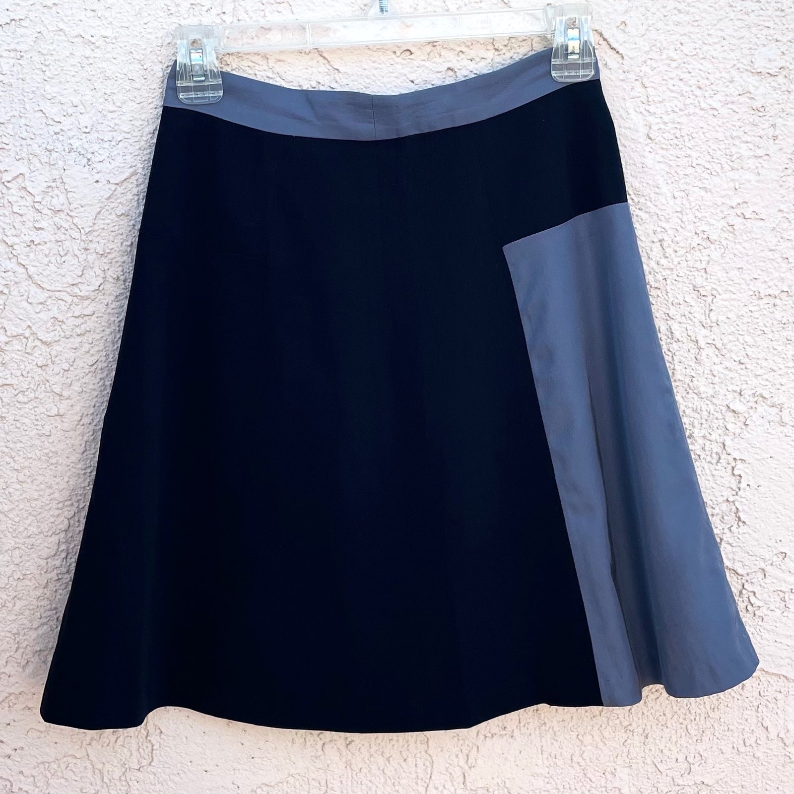Rag & Bone high rise black gray colorblock A-line skirt size 26