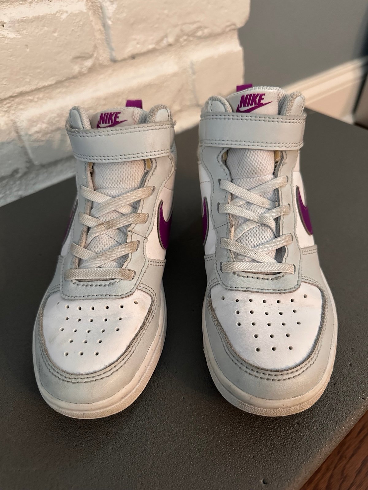 Nike Court Borough Mid 2 Shoes Kids Size 13 Vivid Purple/White
