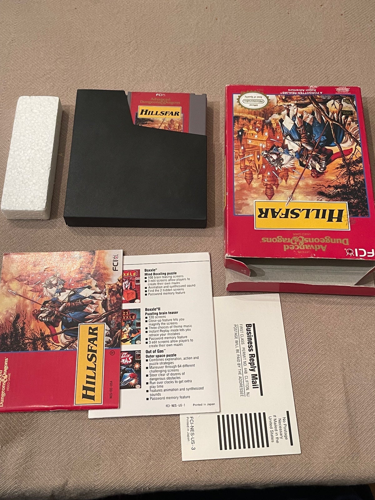 Advanced Dungeons & Dragons Hillsfar NES CIB. Includes Inserts and reg card