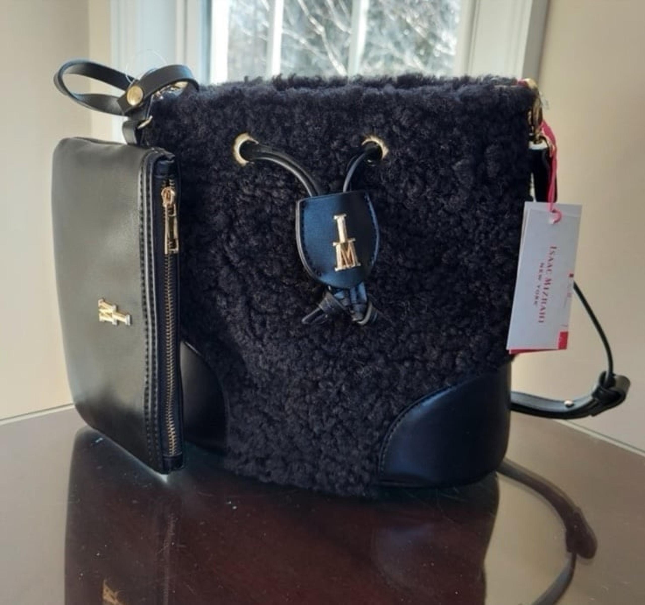 NWT Isaac Mizrahi vegan leather /sherpa shoulder bag