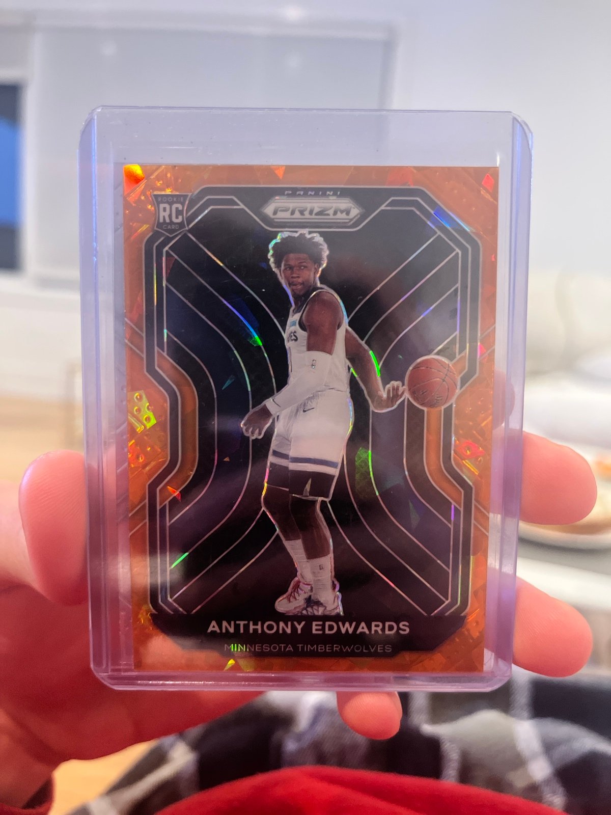 anthony edwards Prizm rookie orange cracked ice