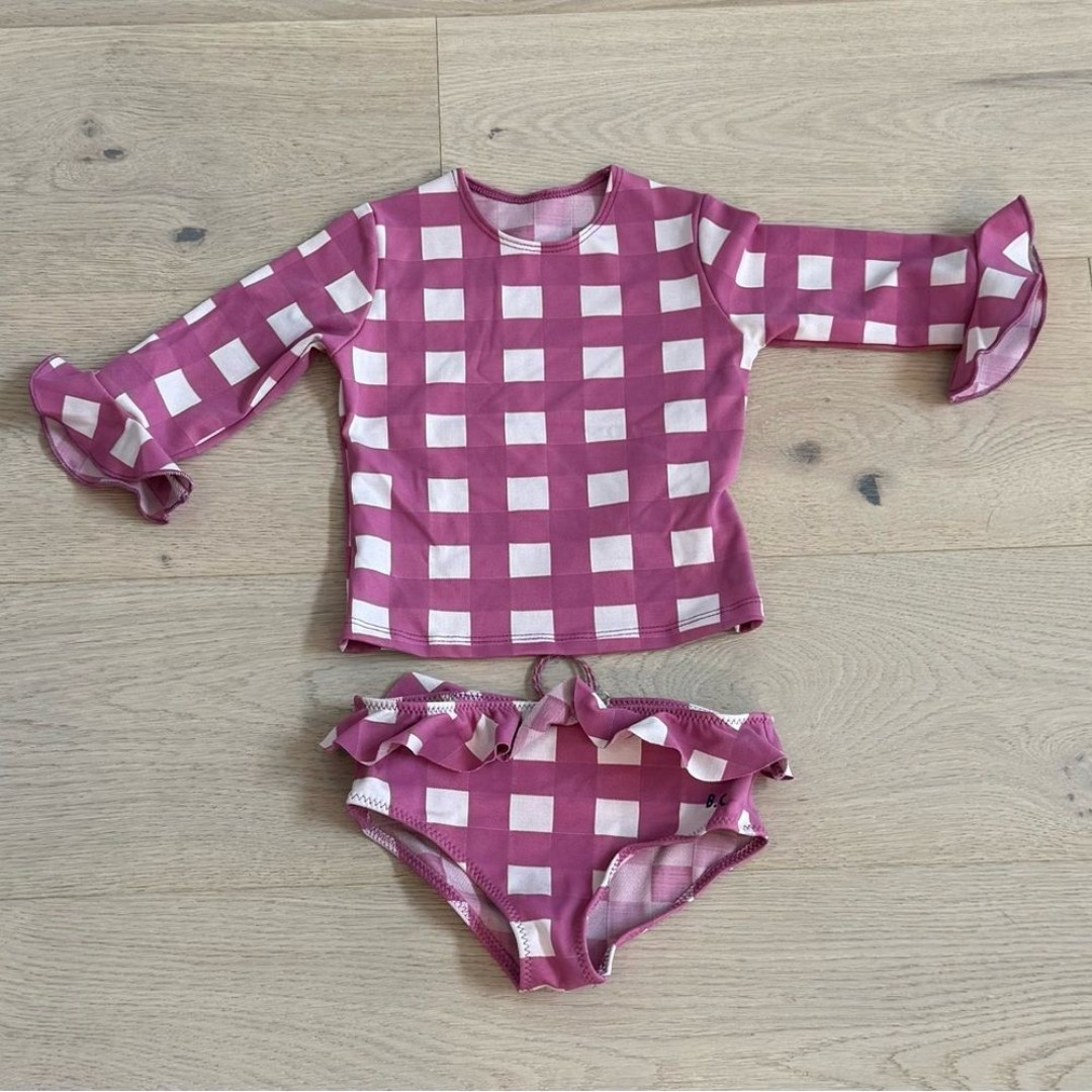 Bobo Choose Kids Swim Set in Pink Checkered Pattern